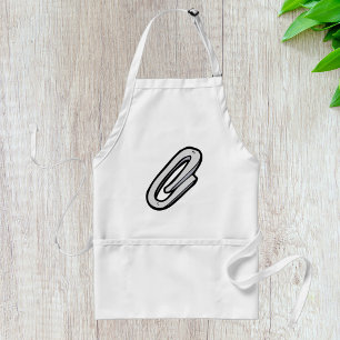 Giant Silver Paperclip Office and Stationery Adult Apron