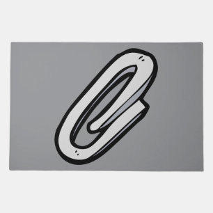 Giant Silver Paperclip Office and Stationery Doormat