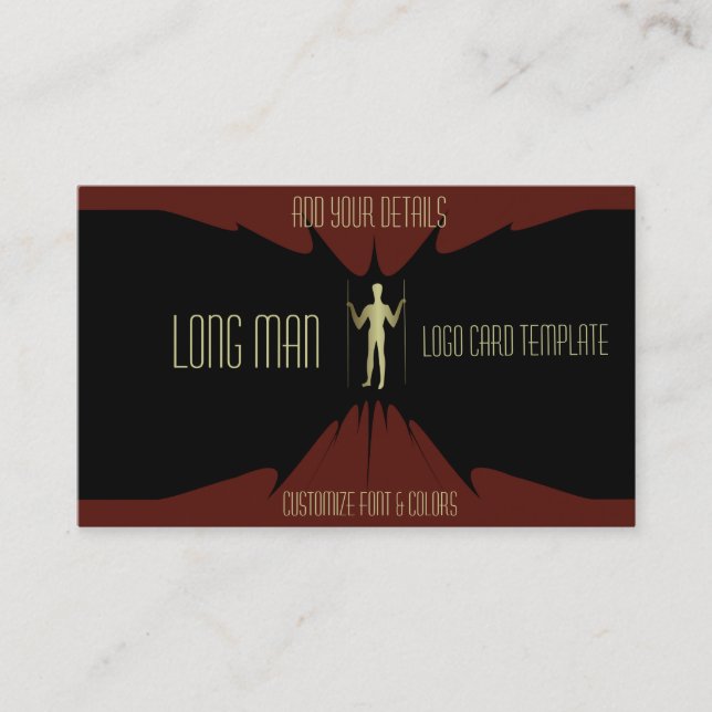 Giant Simple Gold Man Logo Business Card (Front)