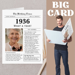 Giant size 1936 Newspaper Birthday card
