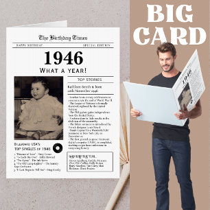 Giant size 1946 Newspaper Birthday card