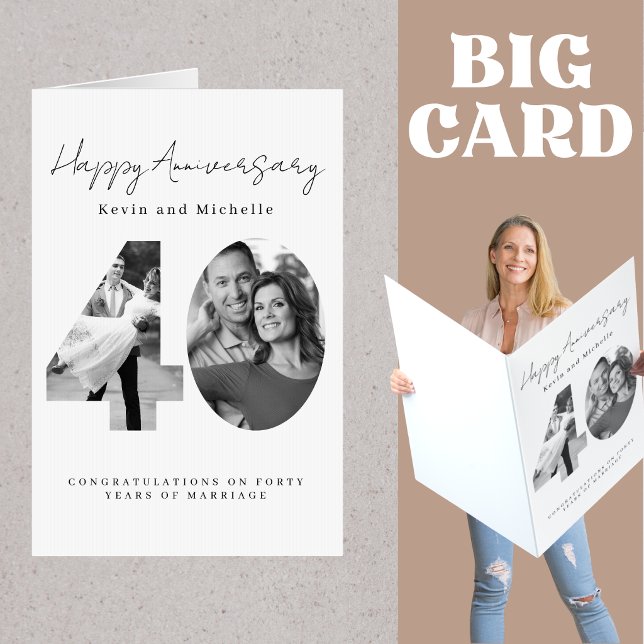 GIANT size 40th Wedding Anniversary Photo Card (Creator Uploaded)