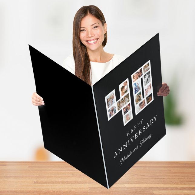 GIANT SIZE 40th Wedding Anniversary Photo Collage Card (Creator Uploaded)
