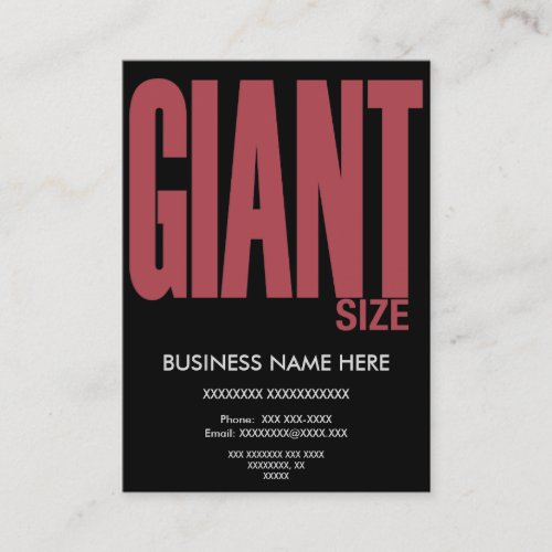 Giant Size Business Card