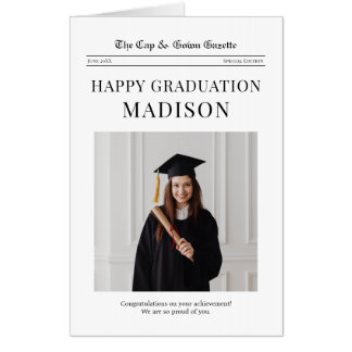 GIANT SIZE Newspaper Happy Graduation Card