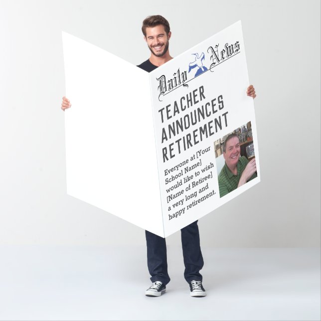 Giant Size Teacher Retirement Card to Personalize (In Situ)