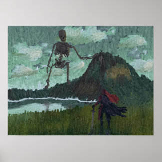 Giant Skeleton Painting Poster