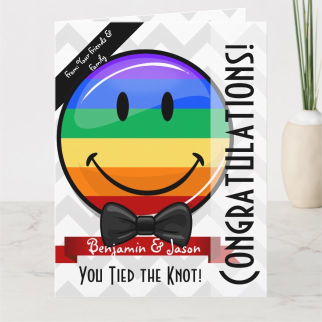 Giant Smile Gay Marriage Congratulations Big Card (Front)