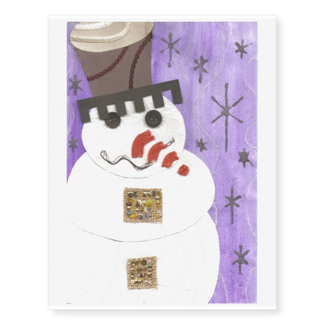 Giant Snowman Temporary Tattoo (Front)