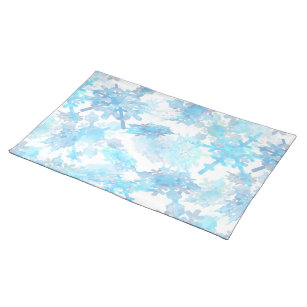 Giant Soft Snowflakes Cloth Placemat