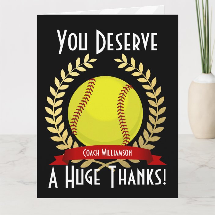 Giant Softball Coach Thank You Black | Zazzle.com