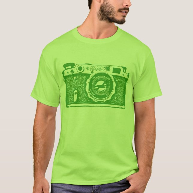 Giant Soviet Russian Camera - Avocado Green T-Shirt (Front)