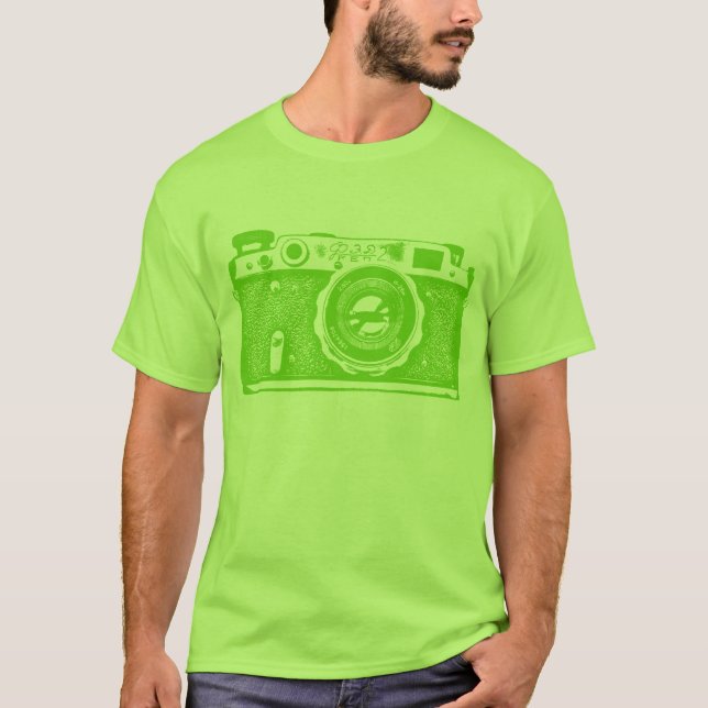 Giant Soviet Russian Camera - Martian Green T-Shirt (Front)