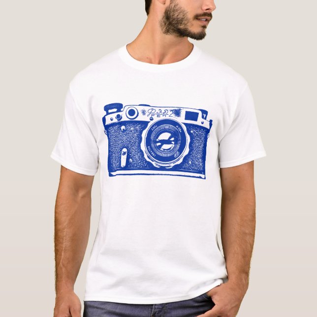 Giant Soviet Russian Camera - Navy Blue T-Shirt (Front)