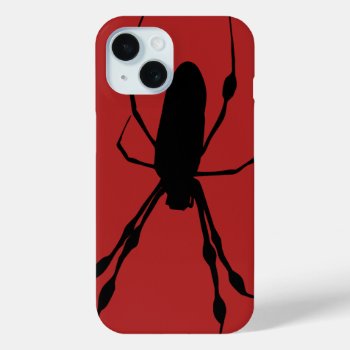Giant Spider Orb Weaver Black Iphone 15 Case by shotwellphoto at Zazzle