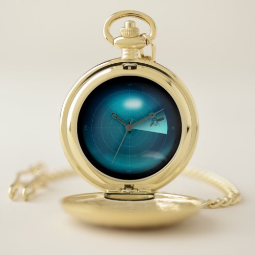 Giant Squid Caught on Ship Sonar System Nautical Pocket Watch