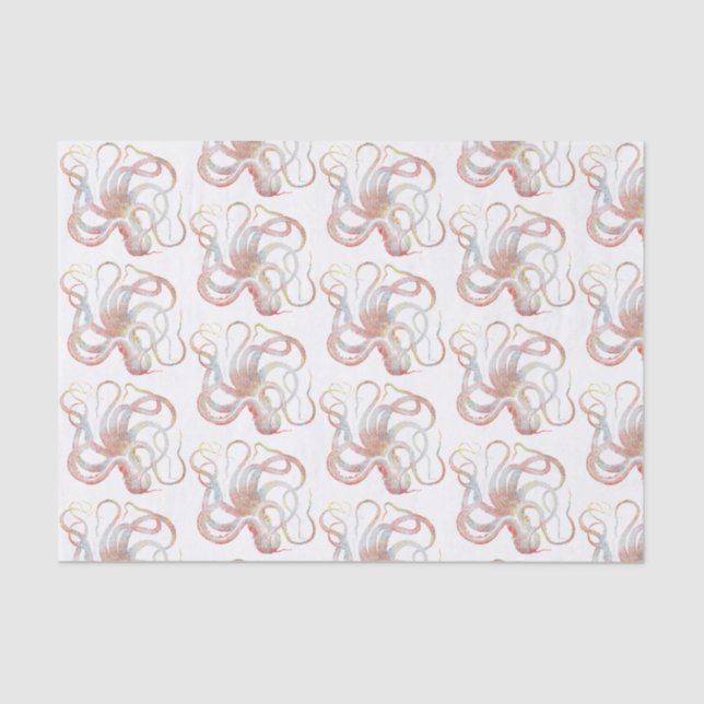 Giant Squid Coral Octopus Tissue Paper (Front)