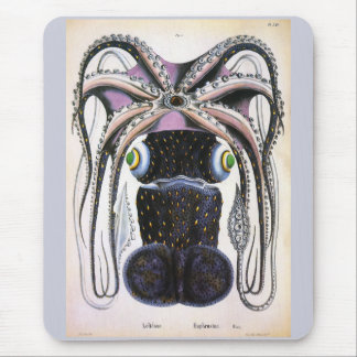 Giant Squid or Octopus, Vintage Marine Life Animal Mouse Pad