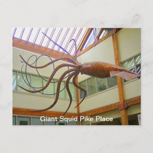 Giant Squid Pike Place Market Seattle WA Postcard