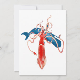 Giant Squid vs. Whale Holiday Card