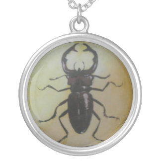 Giant Stag Beetle Silver Plated Necklace