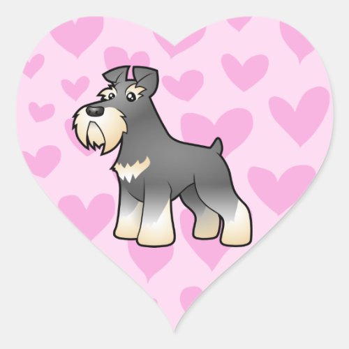 GiantStandardMiniature Schnauzer Love Heart Sticker