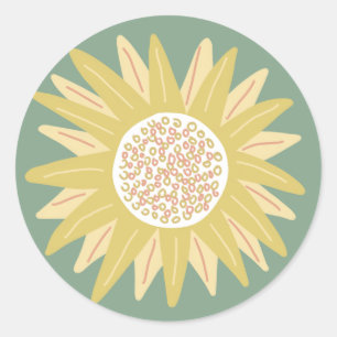 Giant Sunflower Classic Round Sticker