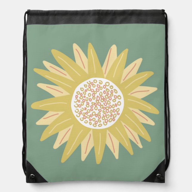 Giant Sunflower Drawstring Bag (Front)