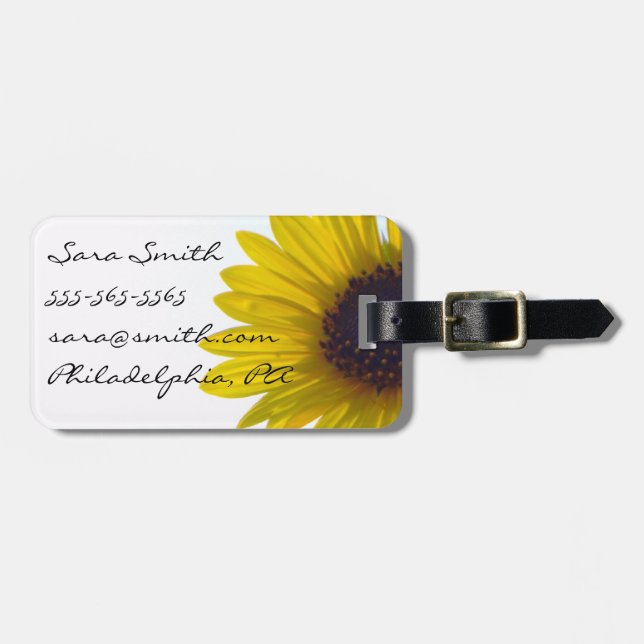 Giant Sunflower Luggage Tag - Customizable (Front Horizontal)