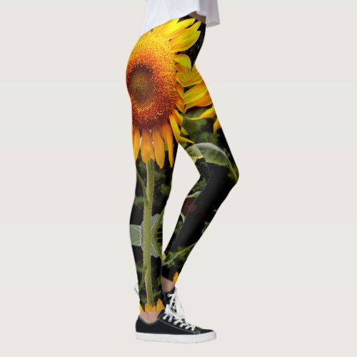 Giant Sunflower photo yellow flower  Leggings