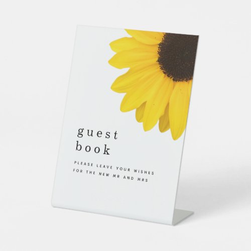 Giant Sunflower Sign Guest Book Wedding