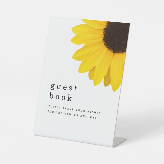 Giant Sunflower Sign Guest Book Wedding (Front)