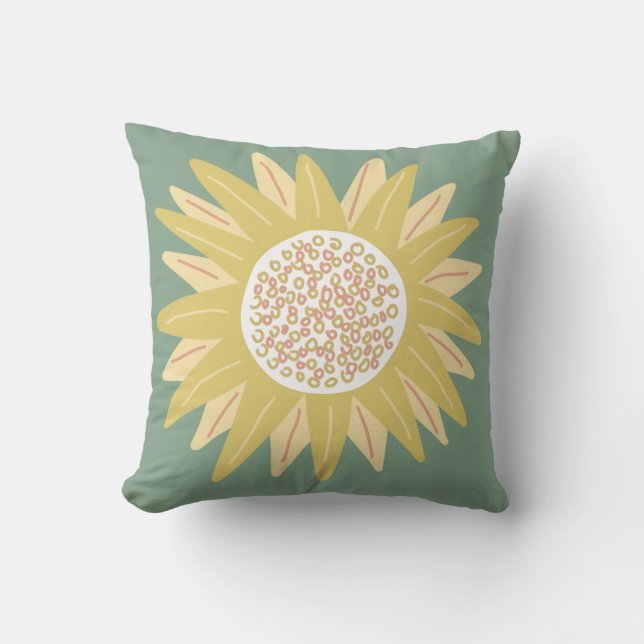 Giant Sunflower Throw Pillow (Front)