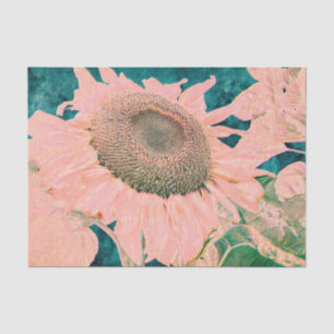 Giant Sunflower Vintage Pink Green Art Decoupage Tissue Paper