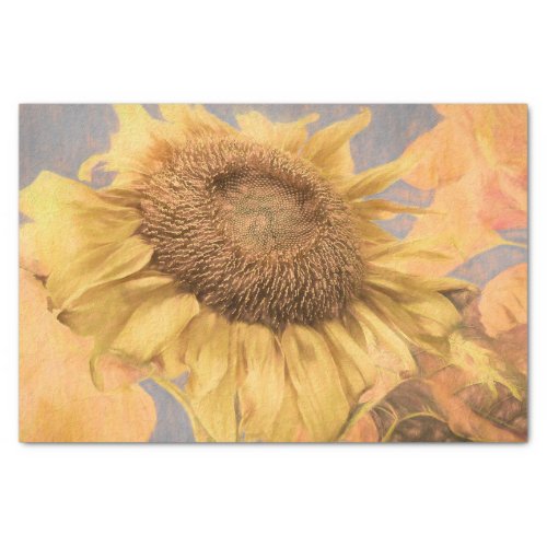 Giant Sunflowers Country Yellow Grey Decoupage Art Tissue Paper