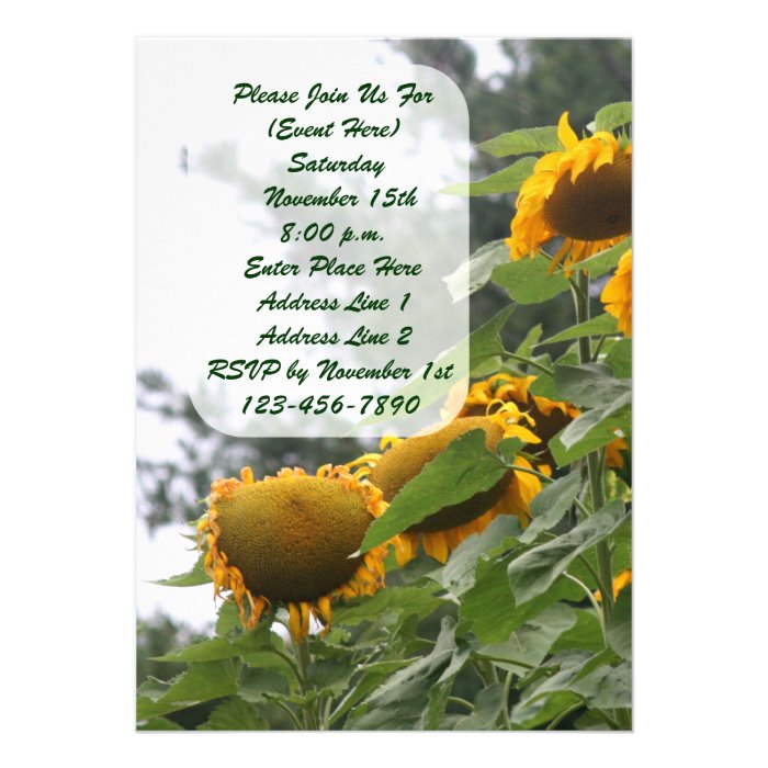 Giant Sunflowers Floral Invitation