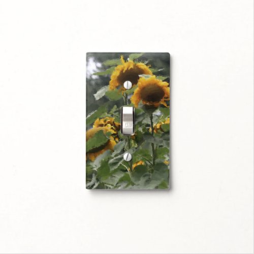 Giant Sunflowers Photo Watercolor Painting  Light Switch Cover