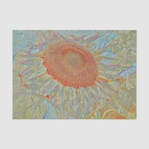 Giant Sunflowers Vintage Metallic Yellow Decoupage Tissue Paper