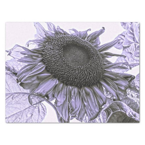 Giant Sunflowers Vintage Purple Decoupage Art Tissue Paper