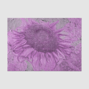 Giant Sunflowers Vintage Purple Gray Texture Tissue Paper