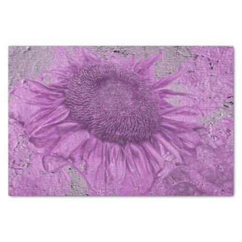 Giant Sunflowers Vintage Purple Gray Texture Tissue Paper