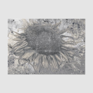 Giant Sunflowers Vintage Sepia Gray Decoupage Art Tissue Paper