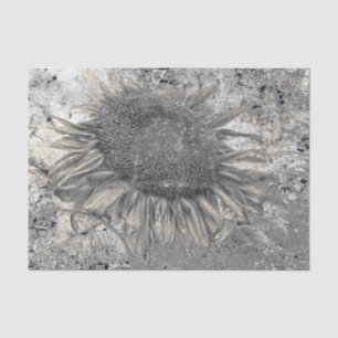 Giant Sunflowers Vintage Sepia Gray Decoupage Art Tissue Paper