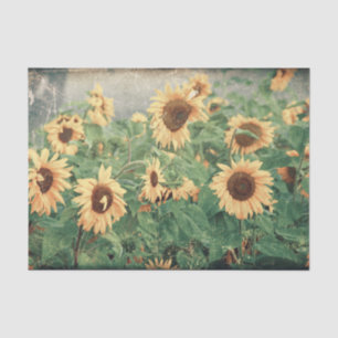 Giant Sunflowers Yellow Decoupage Art Floral Tissue Paper