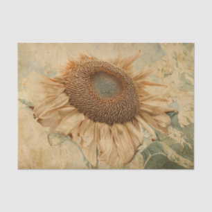 Giant Sunflowers Yellow Old Vintage Decoupage Art Tissue Paper