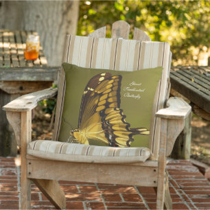 Giant Swallowtail Butterfly Outdoor Throw Pillow