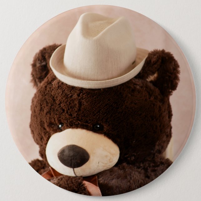 Giant Teddy Bear and Hat Button (Front)