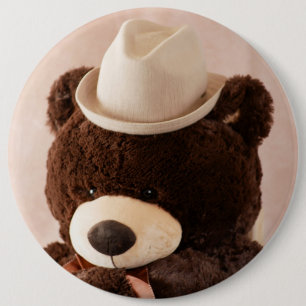 Giant Teddy Bear and Hat Button