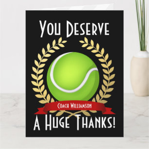Giant Tennis Coach Thank You Black