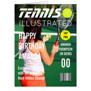 Giant Tennis themed Birthday Party add photo greet Card